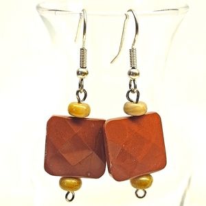 Red Jasper Beaded Earrings